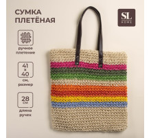 Сумка женская SL Home, ручное плетение, хлопок, длина ручек 28 см, 41×40 см