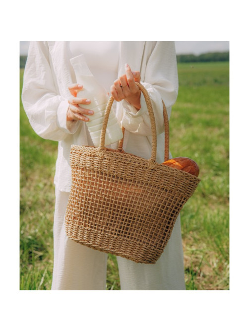 Сумка женская SL Home, ручное плетение, хлопок, длина ручек 18.5 см, 40×27 см
