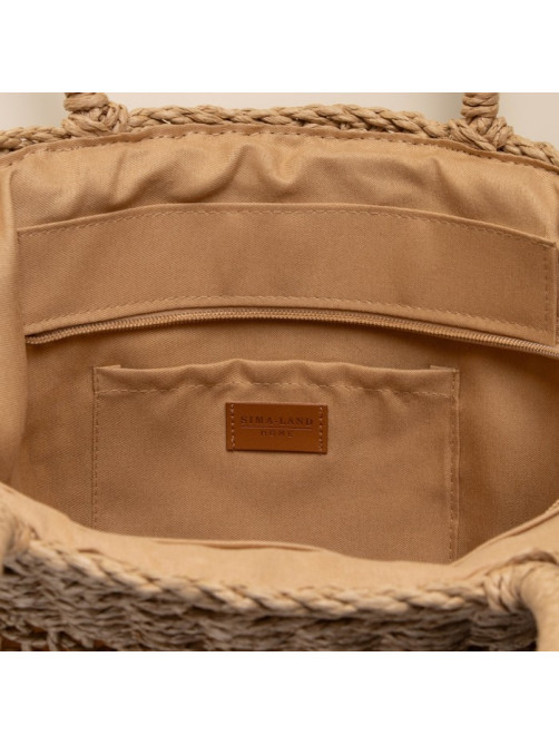 Сумка женская SL Home, ручное плетение, хлопок, длина ручек 18.5 см, 40×27 см