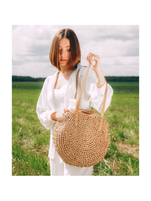 Сумка женская SL Home, ручное плетение, хлопок, длина ручек 30 см, 45×43 см