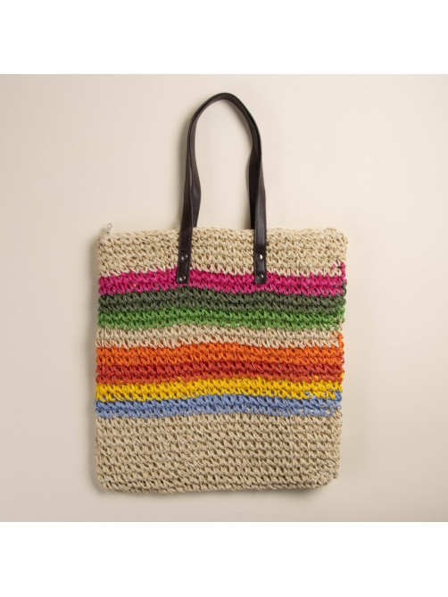 Сумка женская SL Home, ручное плетение, хлопок, длина ручек 28 см, 41×40 см