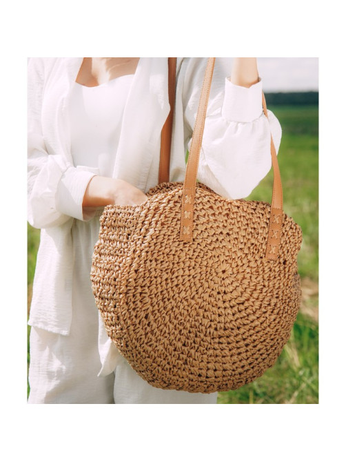 Сумка женская SL Home, ручное плетение, хлопок, длина ручек 30 см, 45×43 см