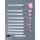 Набор кистей для макияжа COLOR POWER pink, 10 шт., в чехле, белый