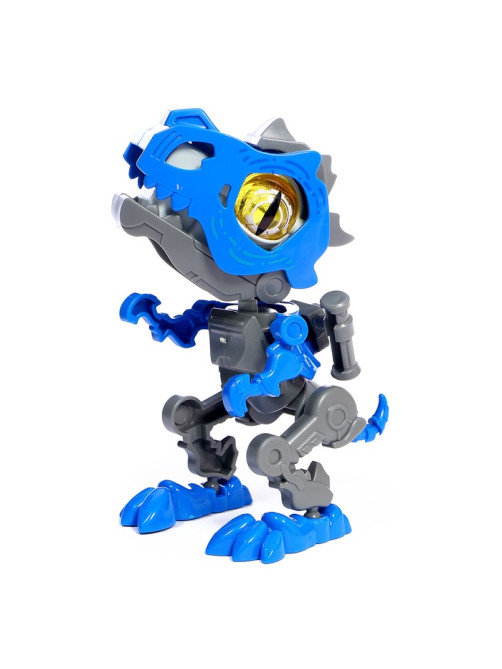 Электронный конструктор динозавр UNICON «Динобот», со звуком и подсветкой, на батарейках, МИКС