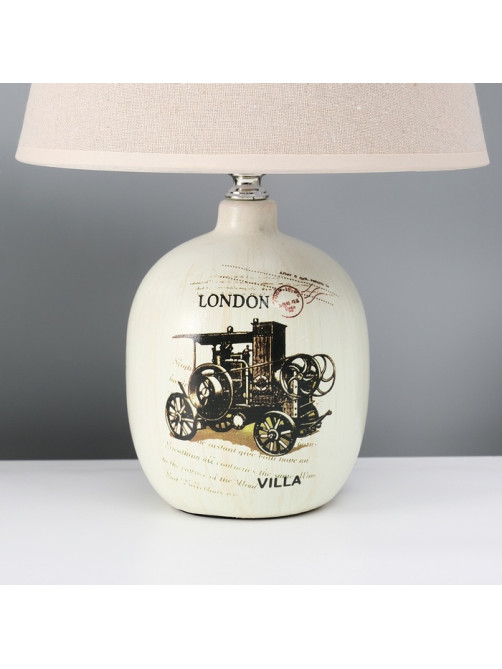 Настольная лампа с абажуром RISALUX «Аззуро», Е14, 40 Вт, коричневый, 23×23×45 см