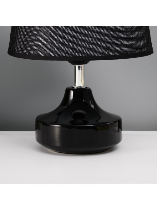 Настольная лампа с абажуром RISALUX «Блеск», 1×40 Вт, Е27, чёрный, 17×17×24 см