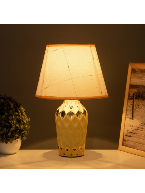 Лампа настольная «Наталия» 1×40 Вт Е14 бежевый/золото 24×24×40 см