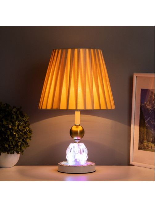 Лампа настольная «Курс» 1×40 Вт Е27+подсветка LED 5 Вт золото 25×25×40 см