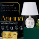 Настольная лампа с абажуром RISALUX «Фиори», Е14, 40 Вт, белый/чёрный, 22.5×22.5×34.5 см