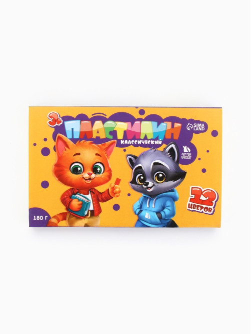 Пластилин 12 цветов, 180 г