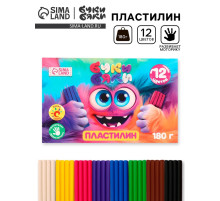 Пластилин 12 цветов, 180 г Буки Бяки