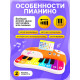 Музыкальное пианино детское ZABIAKA, сенсорное, звуковые и световые эффекты, карточки для обучения