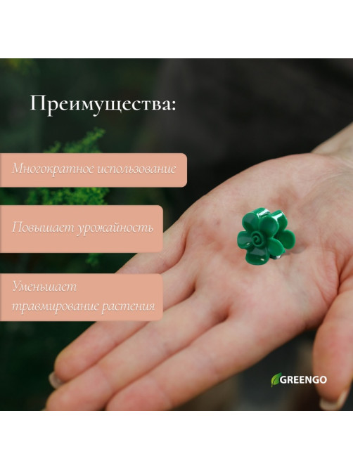 Клипса для растений «Незабудка», набор 10 шт., зелёный, Greengo