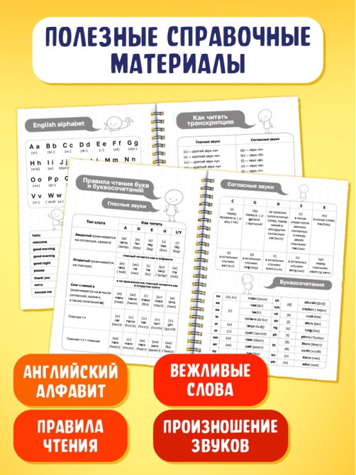 Словарь для записи английских слов English notebook, 52 страницы.