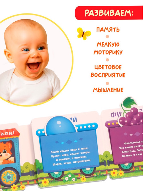 Книга - сортер «Изучаем цвета», 18 фигурок