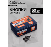 Кнопки силовые черные 50 штук в картонной коробке