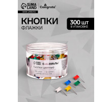Кнопки Флажки цветные 300 штук в банке