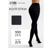 Женские колготки MINAKU 100 ден, чёрные, размер 2/S