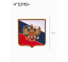Значок «Герб», 3 см, цветной в золоте