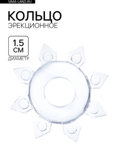 Эрекционное кольцо с усиками, d=1.5 см, силикон, прозрачный