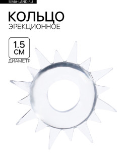 Эрекционное кольцо с усиками, d=1.5 см, силикон, прозрачный