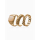 Набор колец «Новый стиль. Цепь», 3 шт. размер МИКС, белый в золоте
