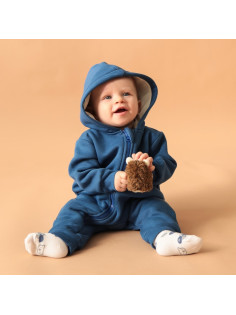 Комбинезон детский с капюшоном «Крошка Я» Blueberry, рост 68-74, синий