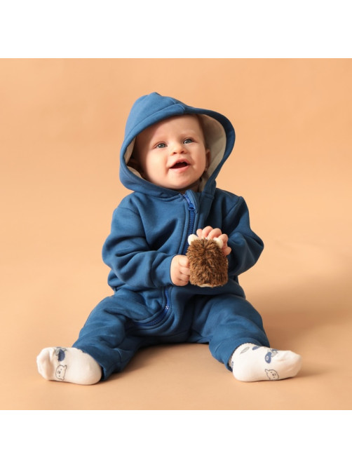 Комбинезон детский с капюшоном «Крошка Я» Blueberry, рост 68-74, синий