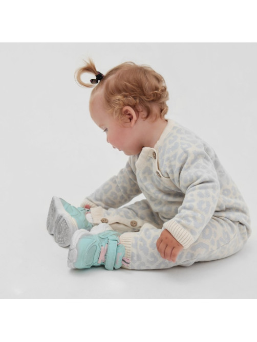 Комбинезон для девочки вязаный «Крошка Я» Leo Baby рост 68-74 см, серый