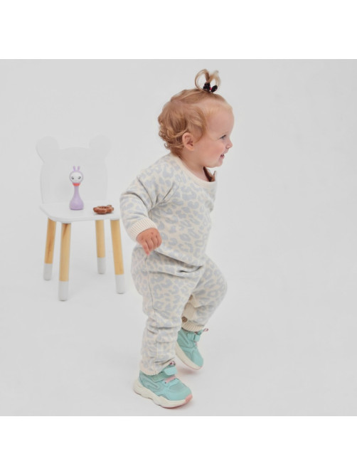 Комбинезон для девочки вязаный «Крошка Я» Leo Baby рост 68-74 см, серый