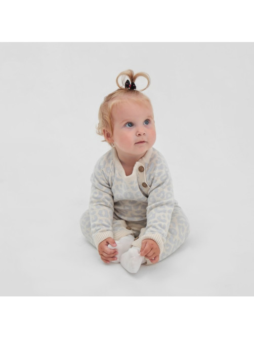 Комбинезон для девочки вязаный «Крошка Я» Leo Baby рост 74-80 см, серый