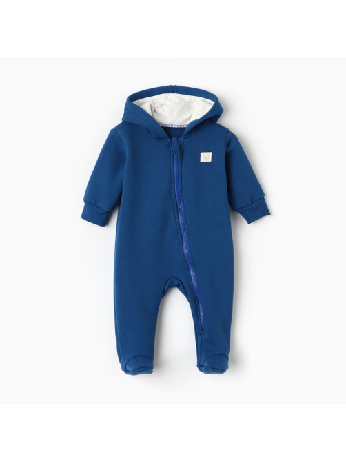 Комбинезон детский с капюшоном «Крошка Я» Blueberry, рост 68-74, синий