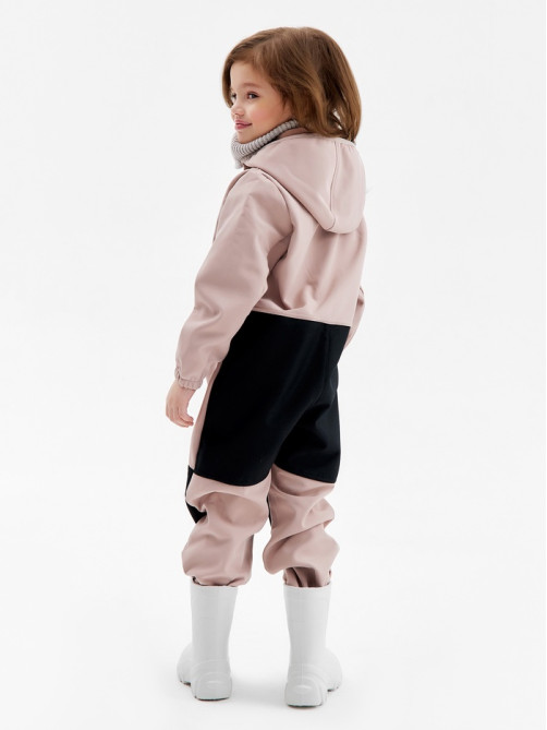 Комбинезон для девочки MINAKU: Softshell на флисе, непромокаемый, розовый, рост 104 см