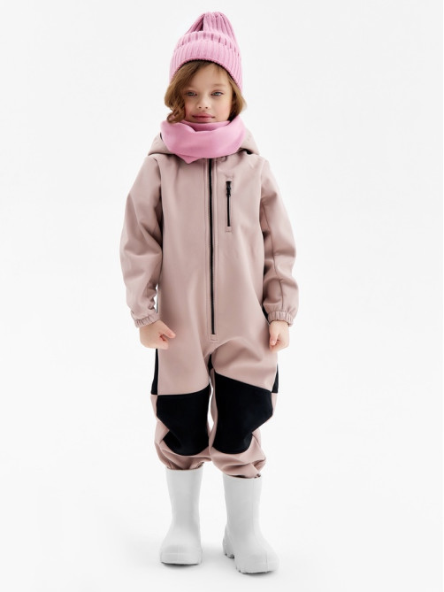 Комбинезон для девочки MINAKU: Softshell на флисе, непромокаемый, розовый, рост 104 см