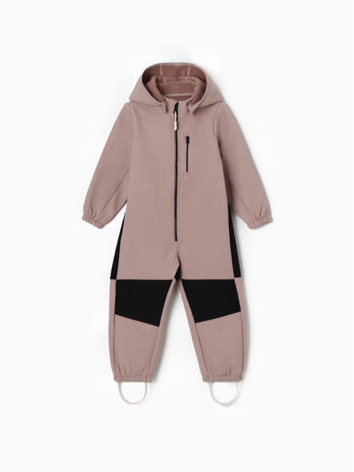 Комбинезон для девочки MINAKU: Softshell на флисе, непромокаемый, розовый, рост 104 см
