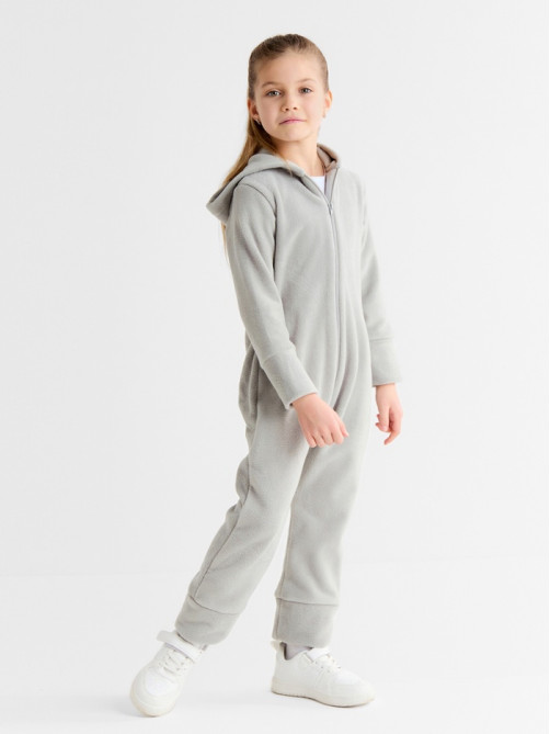 Комбинезон флисовый детский MINAKU: Fleece Soft, серый, рост 98-104 см