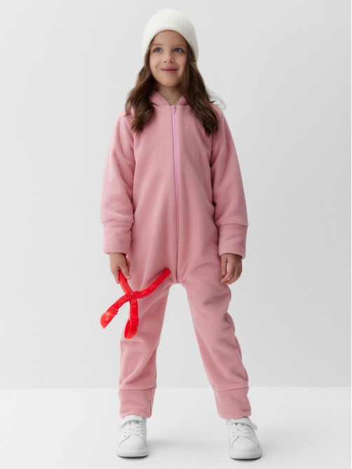 Комбинезон флисовый для девочки MINAKU: Fleece Soft, розовый, рост 98-104 см