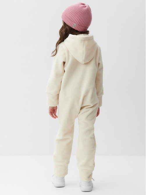 Комбинезон флисовый для девочки MINAKU: Fleece Soft, бежевый, рост 110-116 см