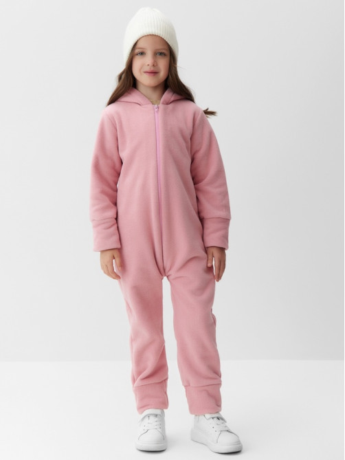 Комбинезон флисовый для девочки MINAKU: Fleece Soft, розовый, рост 98-104 см