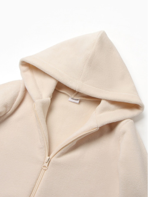 Комбинезон флисовый для девочки MINAKU: Fleece Soft, бежевый, рост 104-110 см