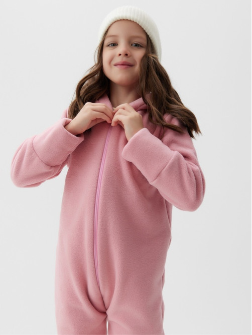 Комбинезон флисовый для девочки MINAKU: Fleece Soft, розовый, рост 116-122 см