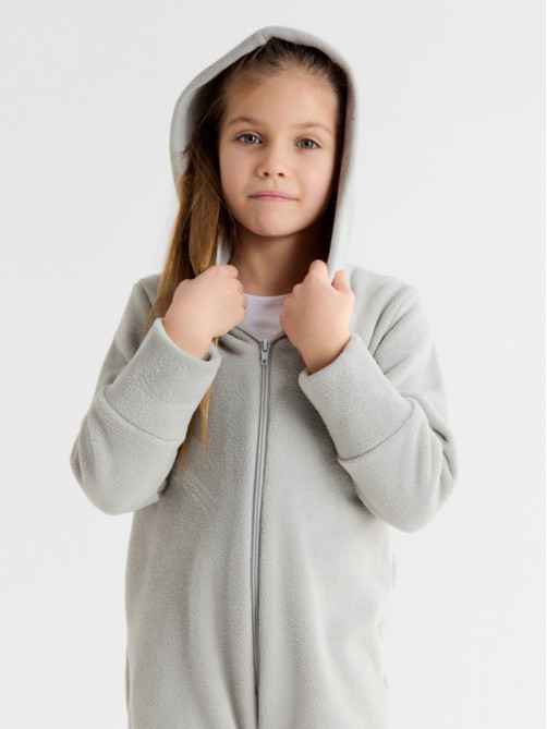 Комбинезон флисовый детский MINAKU: Fleece Soft, серый, рост 110-116 см