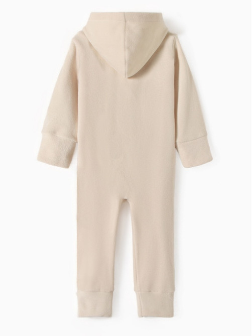 Комбинезон флисовый для девочки MINAKU: Fleece Soft, бежевый, рост 122-128 см