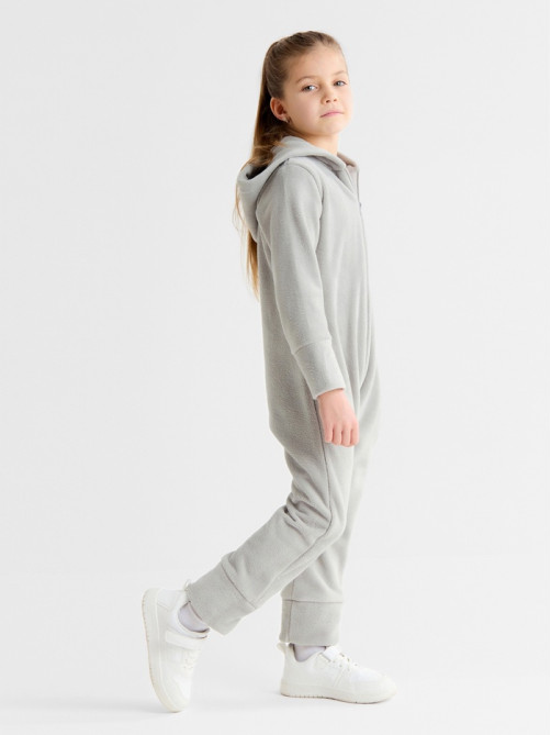 Комбинезон флисовый детский MINAKU: Fleece Soft, серый, рост 116-122 см