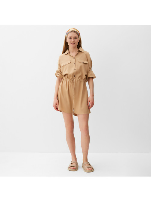 Комбинезон женский MINAKU: Casual Collection, бежевый, размер 48