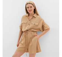 Комбинезон женский MINAKU: Casual Collection, бежевый, размер 48