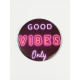 Зеркало карманное Good vibes, d=7 см, PVC - коробка, чёрное