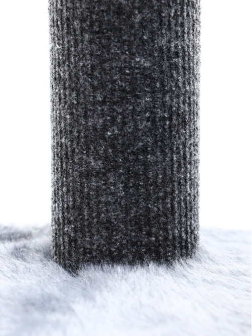 Домик для кошек, 33×42×63 см, с когтеточкой, квадратный, 3 уровня, ковролин, серый