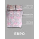 Постельное бельё евро «Экономь и Я», микрофибра 60 г/м², розовое, белое
