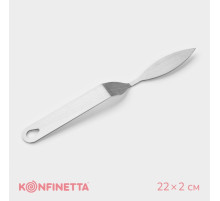Лопатка кондитерская KONFINETTA, 22×2 см, рабочая часть 8×2 см, серебристая